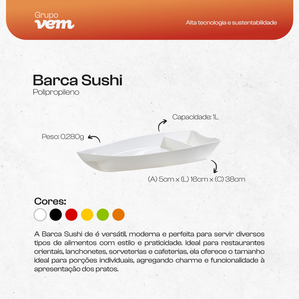 Barca Sushi 1L Roxa em Polipropileno - Imagem 4